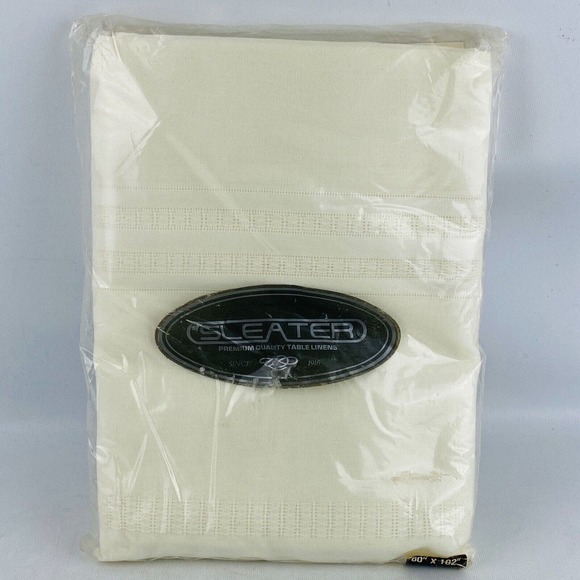 Vintage Sleater Courtrai Tablecloth Ivory Cream 60 x 102 Stain Releasing No Iron - Picture 4 of 9